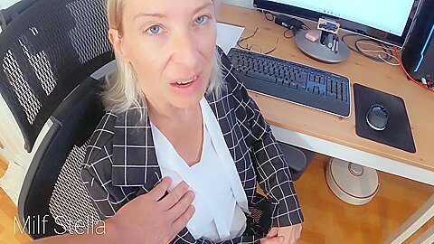 The Secretary Stella Sucks Fucks And Takes Huge Creampie To Save Her Job Full